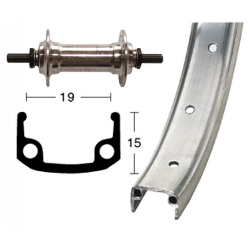 Rueda Delantera Naven 100mm Aluminio 650x1 3/8 Negro/Plata