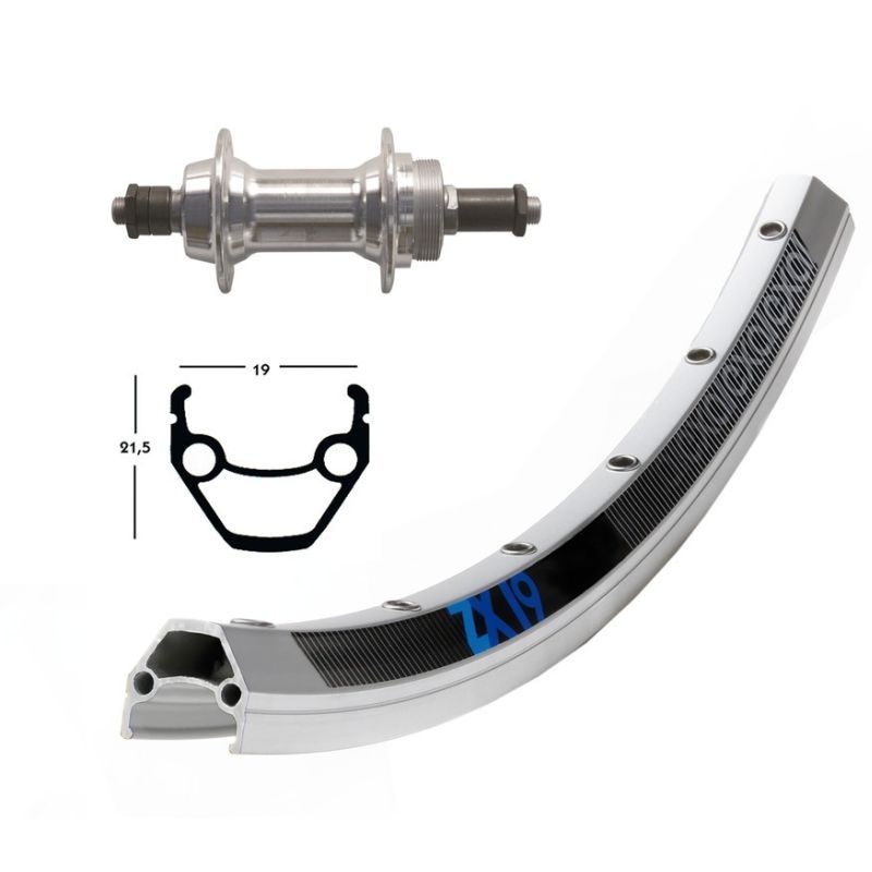 Rueda Trasera Winora Exal ZX19 Cierre Rápido 135mm 6/7v Plata Mate