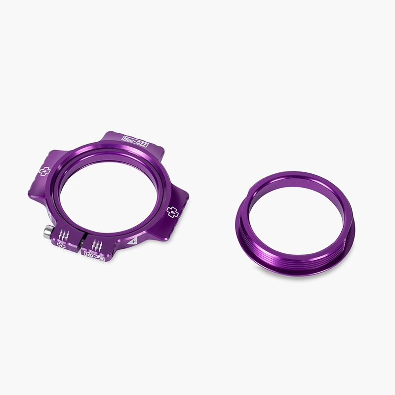 Arandela Ajuste Eje Pedalier Muc-Off Bielas Dub Aluminio Morado