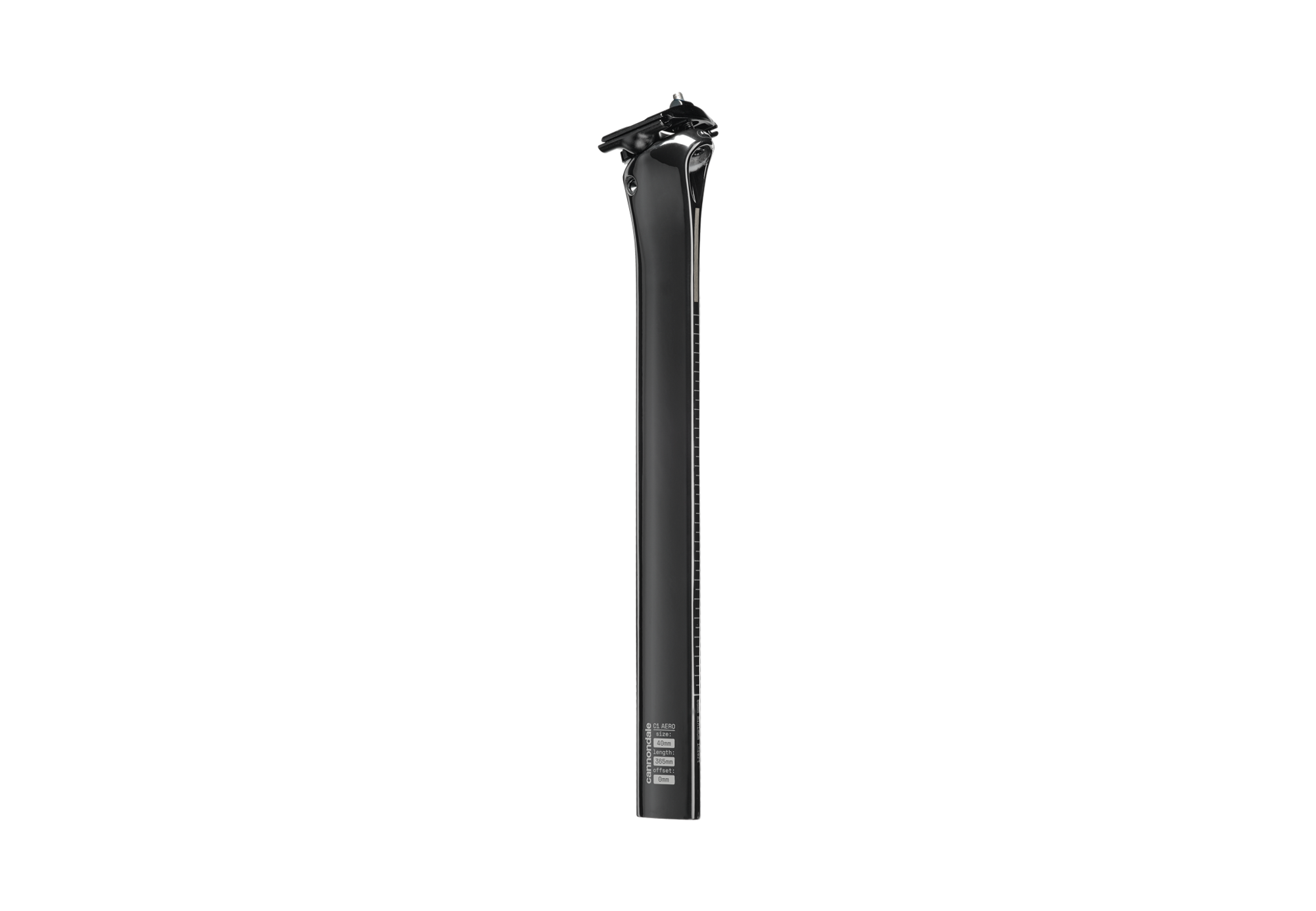 Cannondale C1 Aero 40 v2 Tija Sillín Ti 365mm 0mm Offset 2026 Negro #2