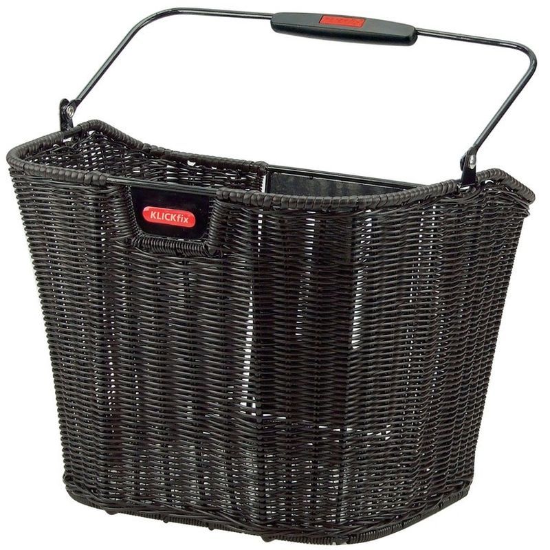 Cesta Delantera Klickfix Trenzada Sin Adaptador 16L Negro